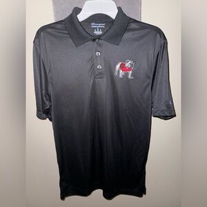 Champion Black Polo with Georgia Bulldog Emblem